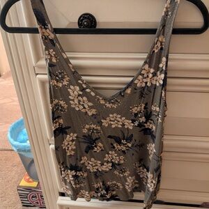 American Eagle Outfitters Floral Camisole - Black and Cream